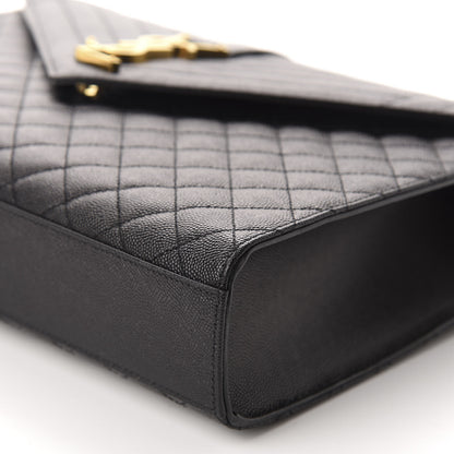 Saint Laurent Grain De Poudre Textured Mixed Matelasse Large Triquilt Monogram Satchel Black 7 of 11