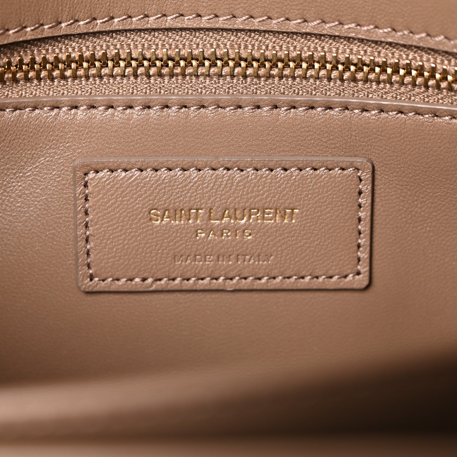 Saint Laurent Smooth Calfskin Le Maillon Satchel Taupe 6 of 10