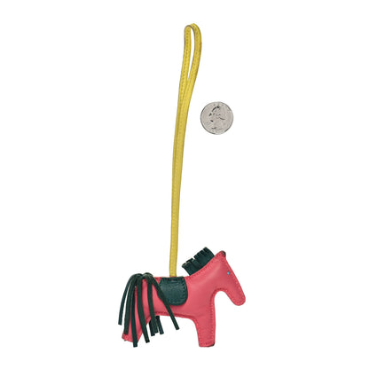 Hermes Milo Lambskin Grigri Rodeo Horse Bag Charm PM Rose Azalee Malachite Lime 2 of 5