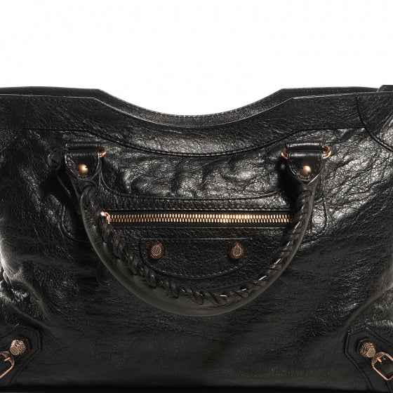 Agneau Giant 12 Rose Gold Hardware City Black