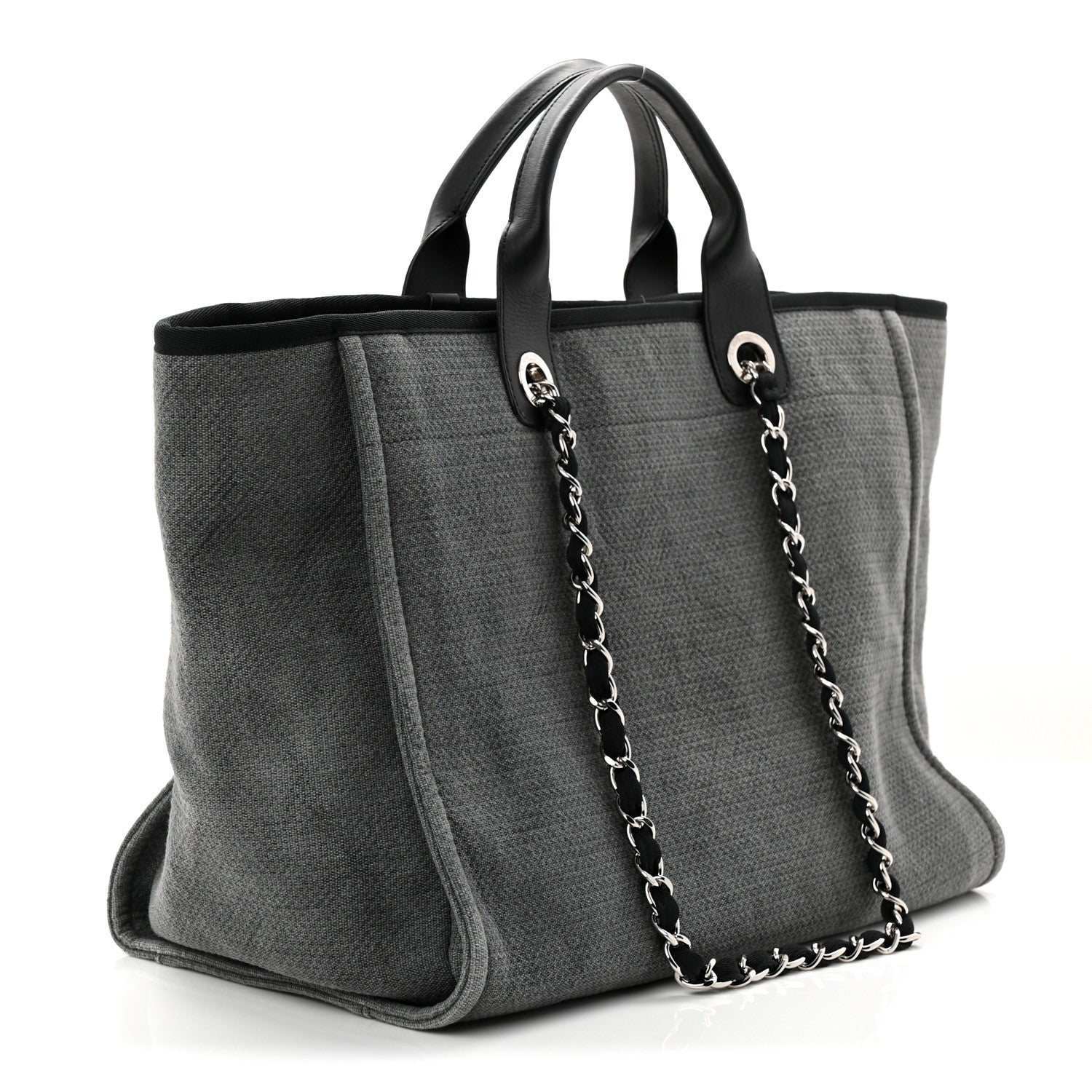 Chanel Canvas Large Deauville Tote Grey 3 of 10