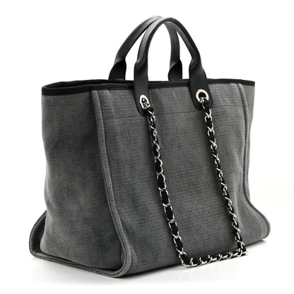 Chanel Canvas Large Deauville Tote Grey 3 of 10