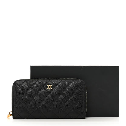 Chanel Caviar Quilted Large Gusset Zip Around Wallet Black 10 of 10