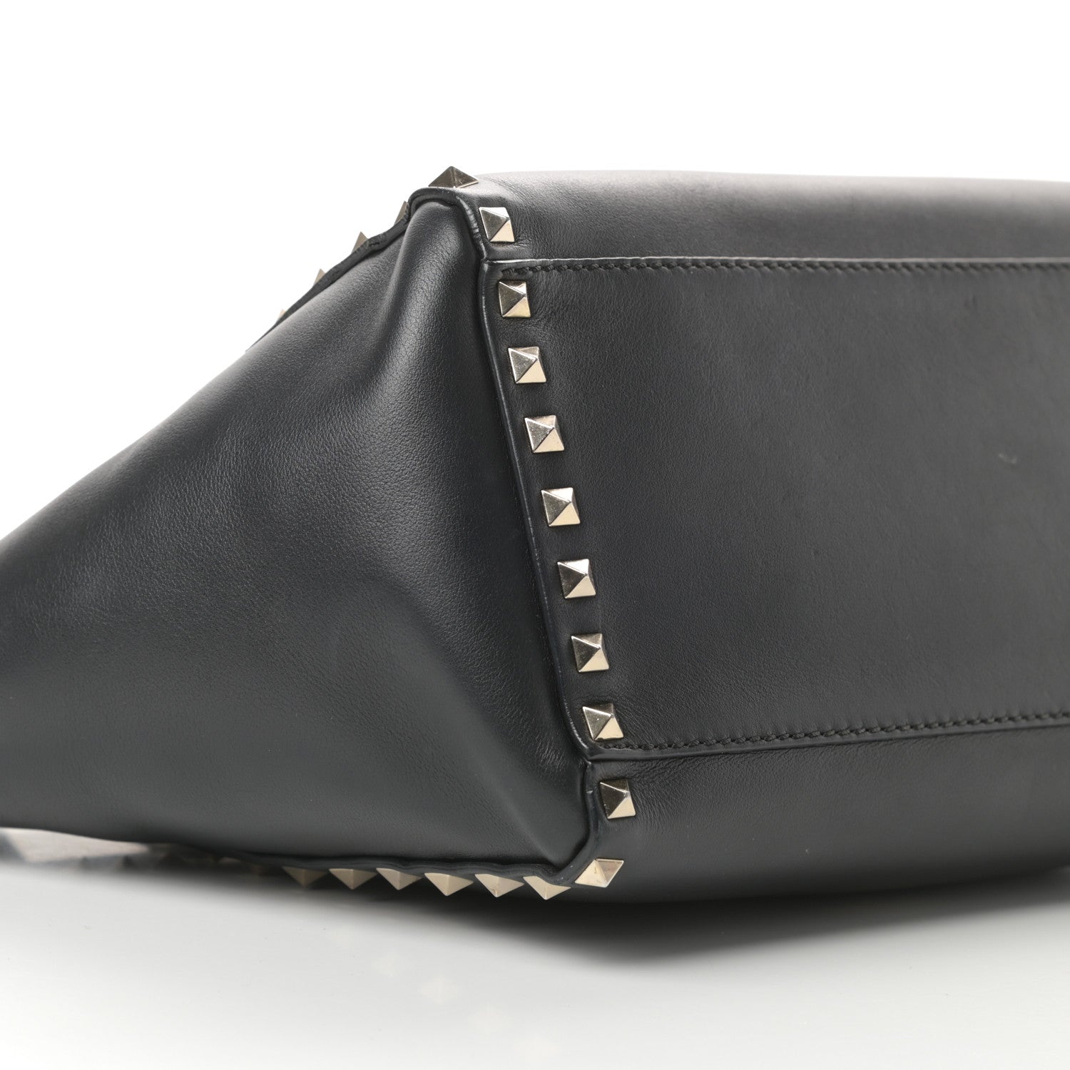 Valentino Garavani Vitello Small Rockstud Double Handle Tote Black 8 of 16