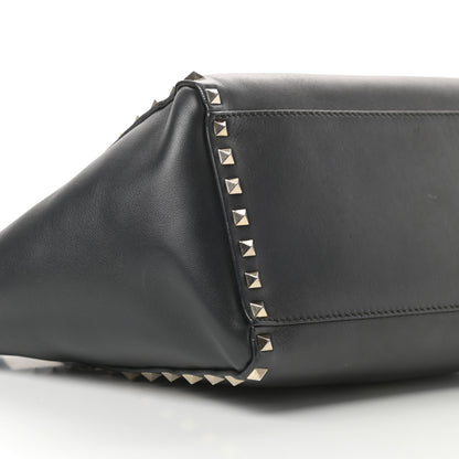 Valentino Garavani Vitello Small Rockstud Double Handle Tote Black 8 of 16
