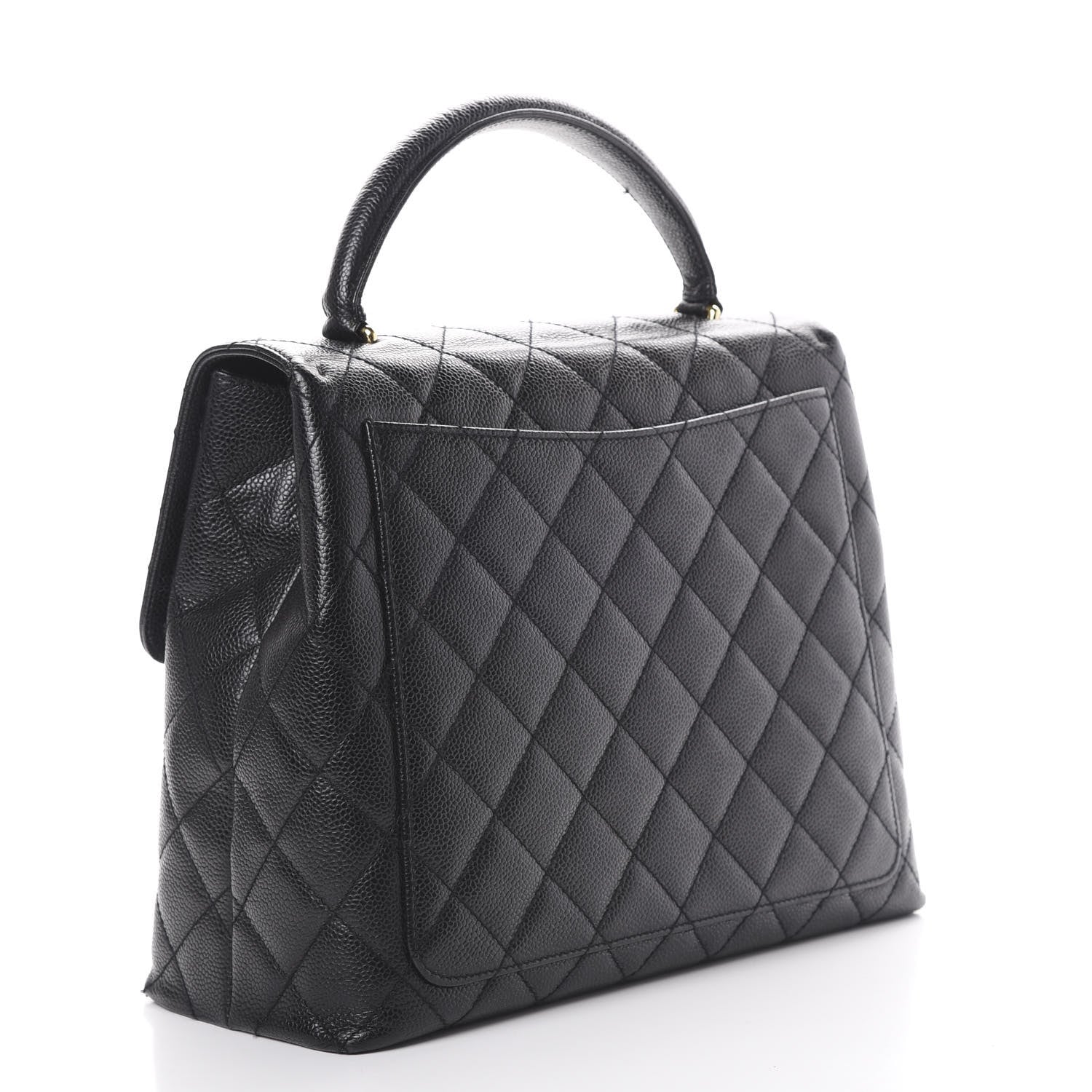 Chanel Caviar Quilted Jumbo Kelly Flap Black 2 of 12