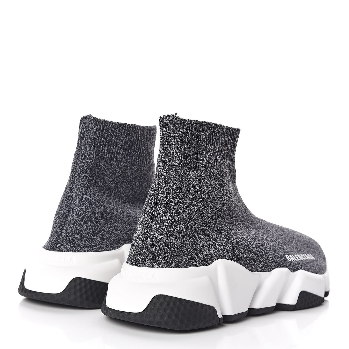 Chine Knit Bi-Color Sole Womens Speed Sneakers 36 Black White