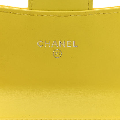 Chanel Patent Quilted Compact Flap Wallet Yellow 6 of 8