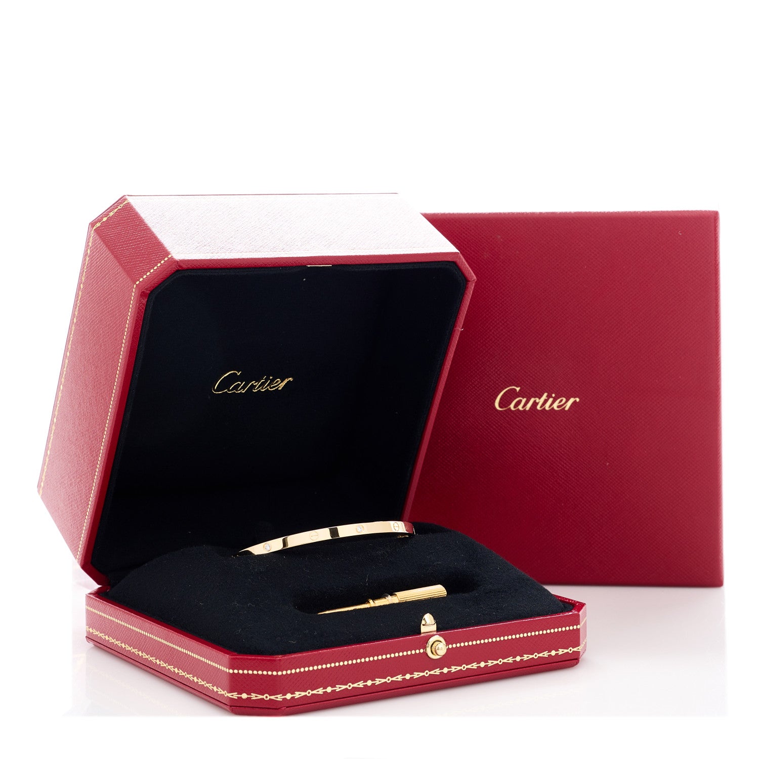 Cartier 18K Yellow Gold 6 Diamond Small LOVE Bracelet 17 5 of 5