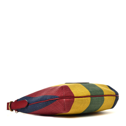 Gucci Canvas Marley Stripe Script Logo Gucci 100 Half Moon Hobo Multicolor 3 of 6