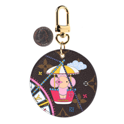 Louis Vuitton Monogram 2020 Christmas Animation Big Wheel Bag Charm Key Ring Rose Ballerine 4 of 9