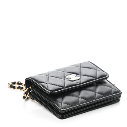 Chanel Lambskin Quilted My Chanel Lady Card Holder On Chain Black 4 of 10