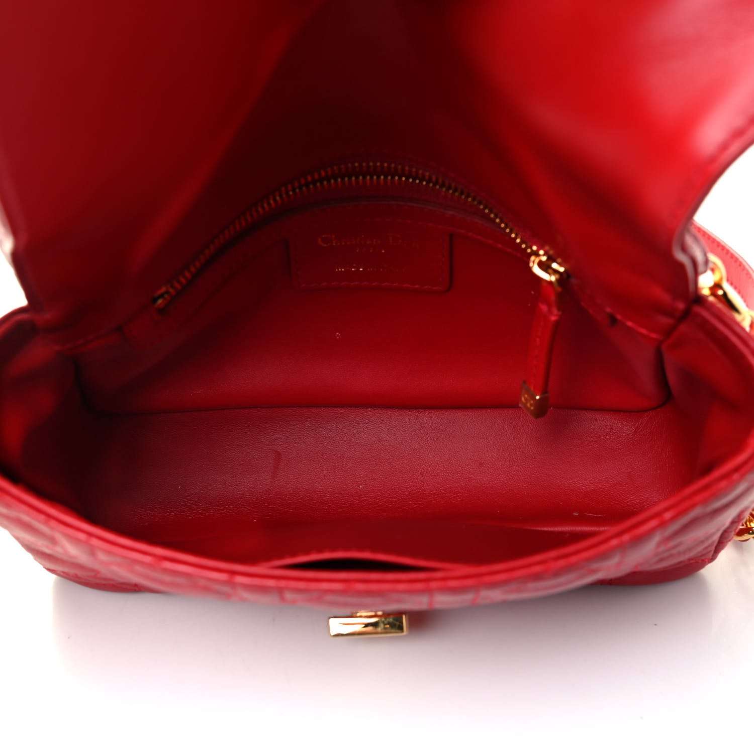 Christian Dior Calfskin Cannage Dioramour Small Caro Bag Bright Red 7 of 8