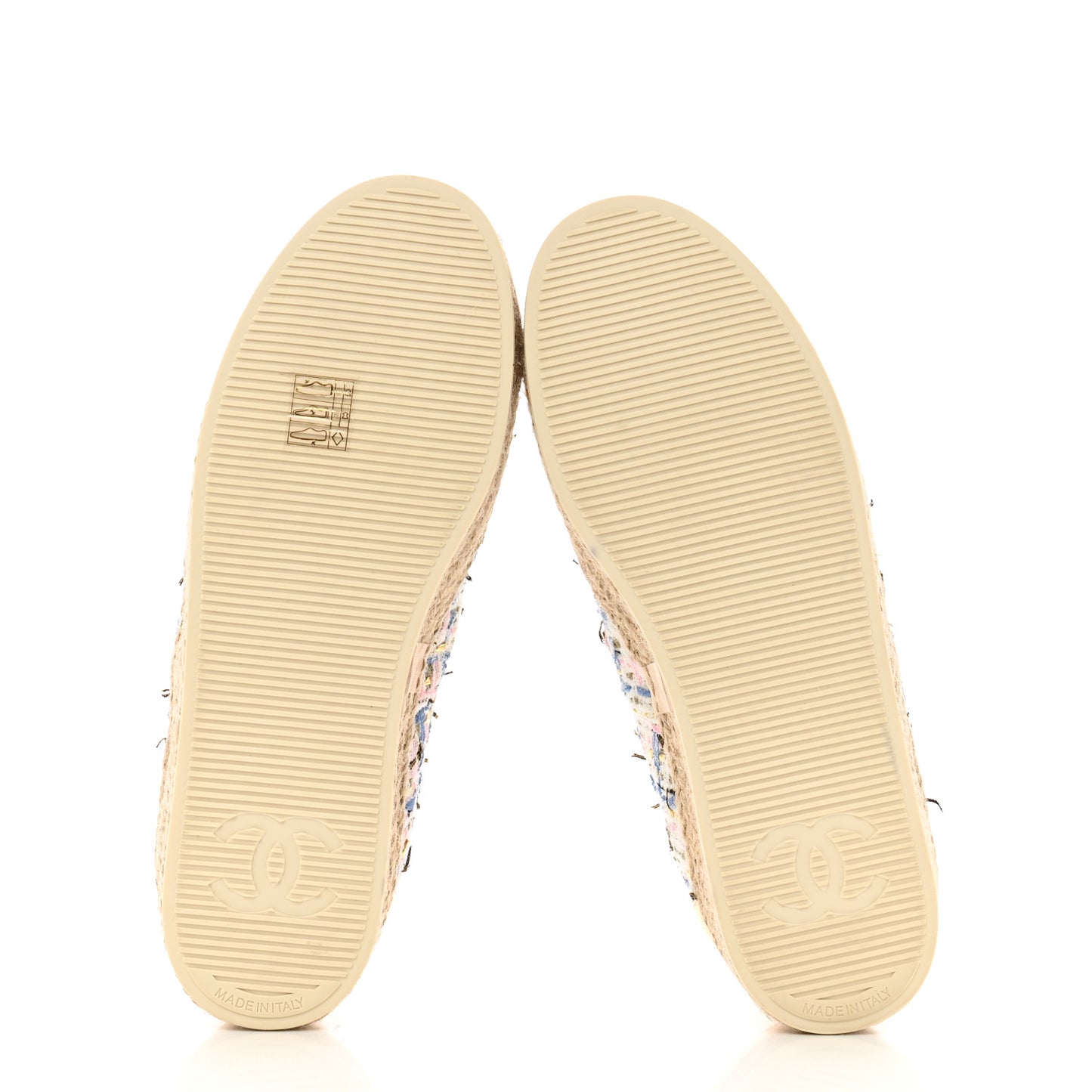 Tweed Laminated Lambskin Lace Up Espadrilles 39 Pink Blue Gold White