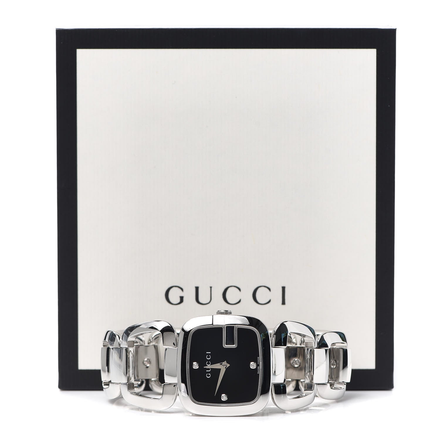 Gucci Stainless Steel Diamond 32mm G-Gucci Quartz Watch Black 6 of 6