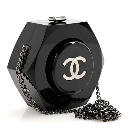 Chanel Plexiglass Octagon CC Minaudiere Clutch Black 3 of 11