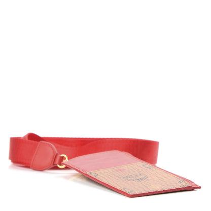 MCM Skyoptic Visetos Mini Lanyard Card Case Holder Spectrum Diamond Cognac Red 4 of 8