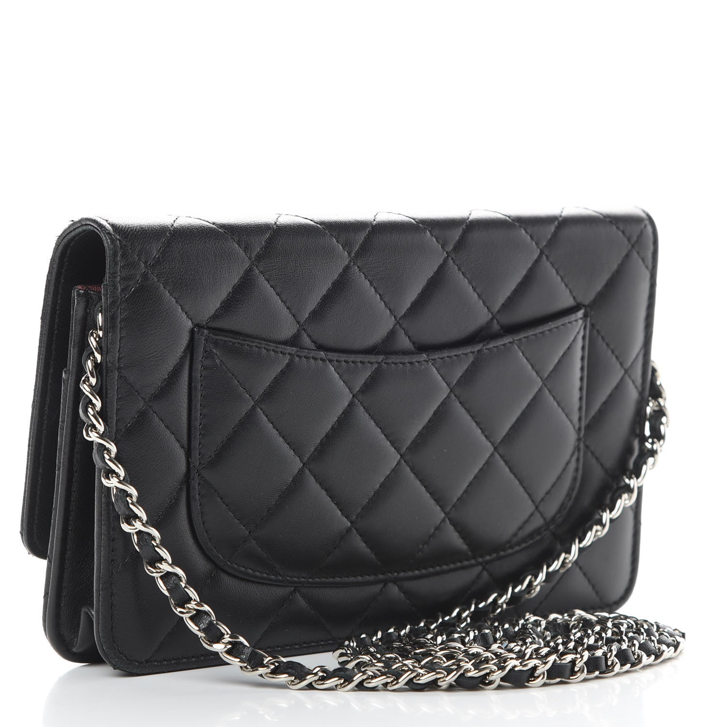 Chanel Lambskin Quilted Wallet On Chain WOC Black 3 of 15