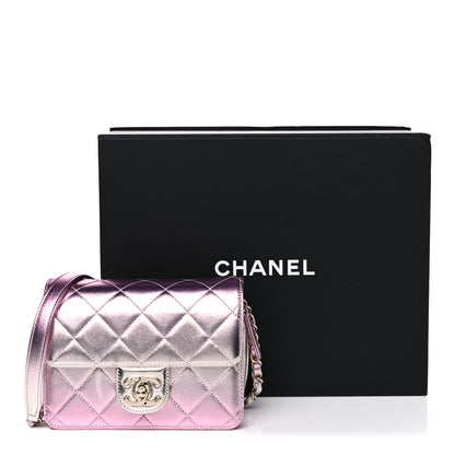 Chanel Metallic Lambskin Like A Wallet Flap Golden Pink 13 of 17