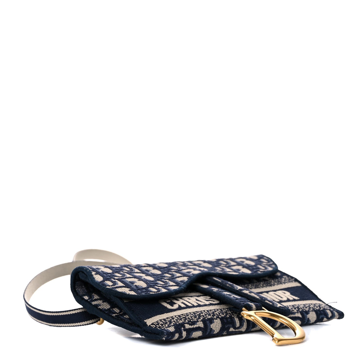 Christian Dior Oblique Slim Saddle Pouch Blue 4 of 13