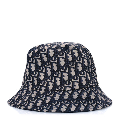 Christian Dior Oblique Reversible Teddy-D Brim Bucket Hat 59 Blue 1 of 13