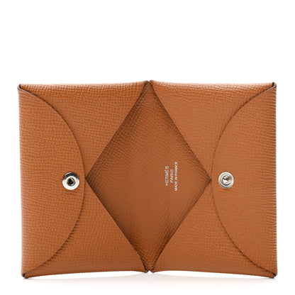 Hermes Epsom Calvi Card Case Gold 5 of 7