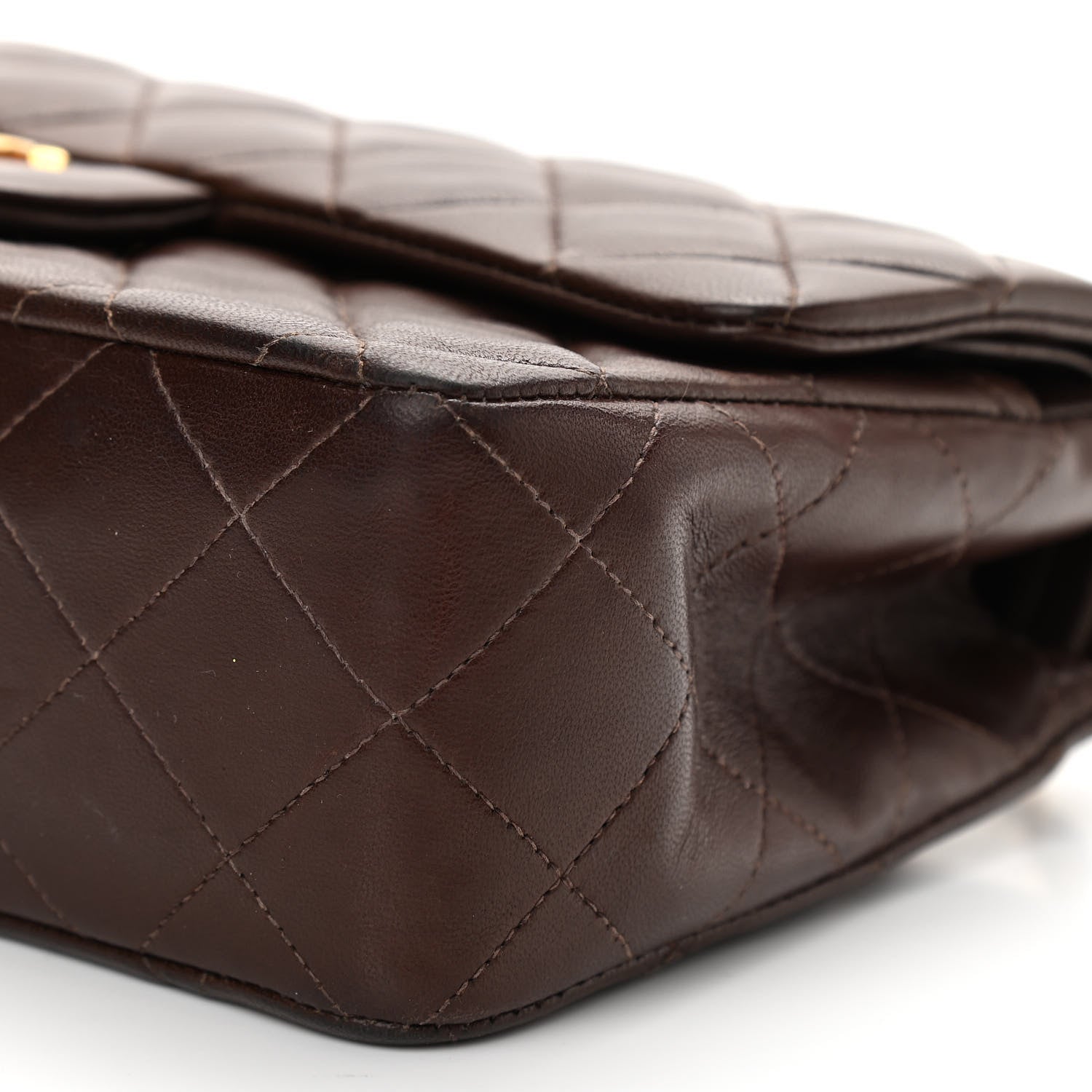 Chanel Lambskin Quilted Small Double Flap Dark Brown 11 of 17