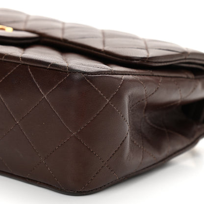 Chanel Lambskin Quilted Small Double Flap Dark Brown 11 of 17