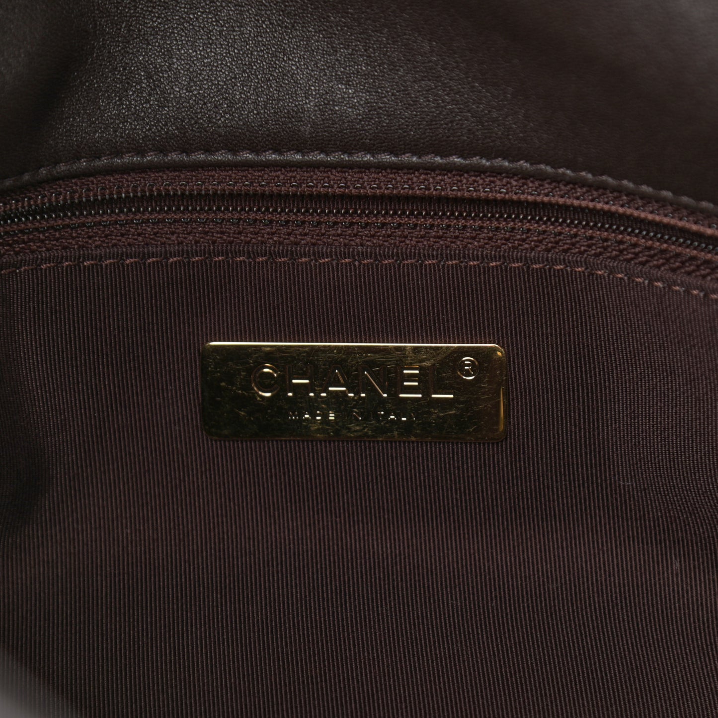Lambskin Quilted Large Chanel 19 Flap Dark Brown
