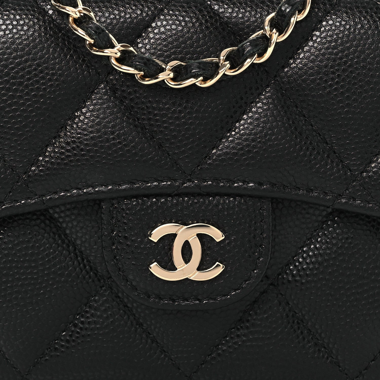 Chanel Caviar Quilted Flap Card Holder On Chain Black 9 of 11