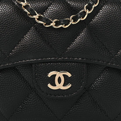 Chanel Caviar Quilted Flap Card Holder On Chain Black 9 of 11