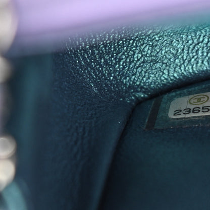 Chanel Iridescent Lambskin Quilted Mini Rectangular Flap Turquoise 9 of 10
