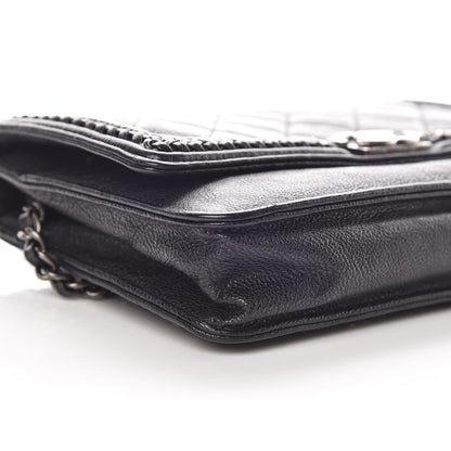 Chanel Calfskin Quilted Chain Around Boy Wallet On Chain WOC Black 5 of 13