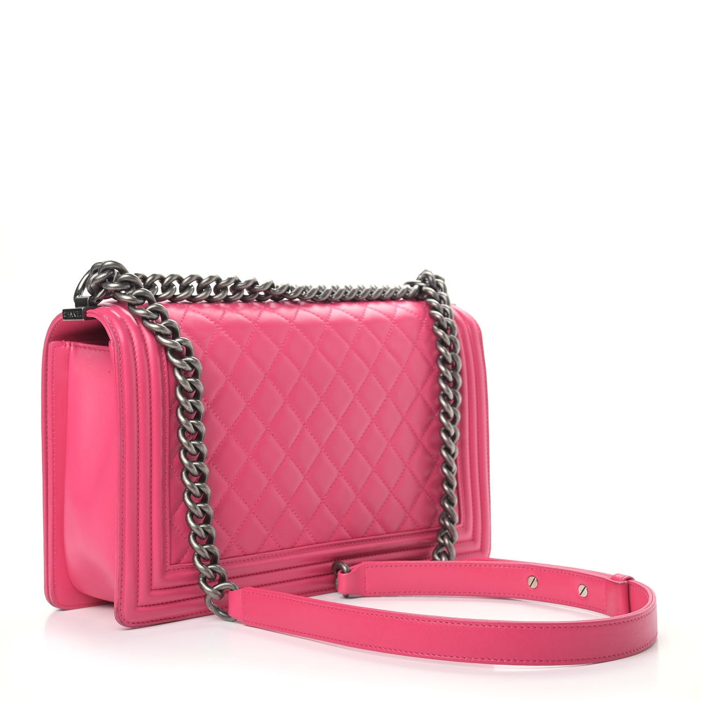 Lambskin Quilted New Medium Boy Flap Pink