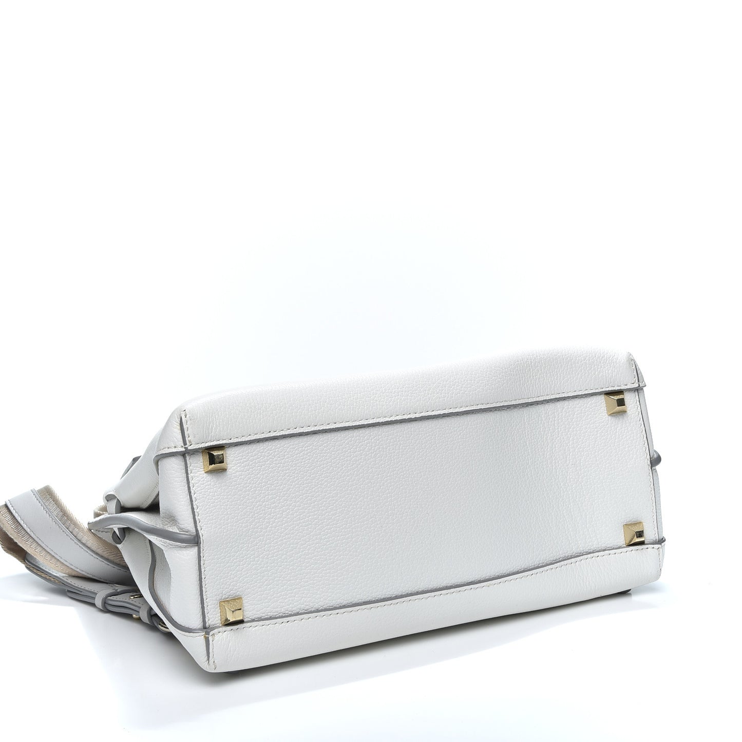 Grained Calfskin Medium Milla Convertible Backpack White Flake
