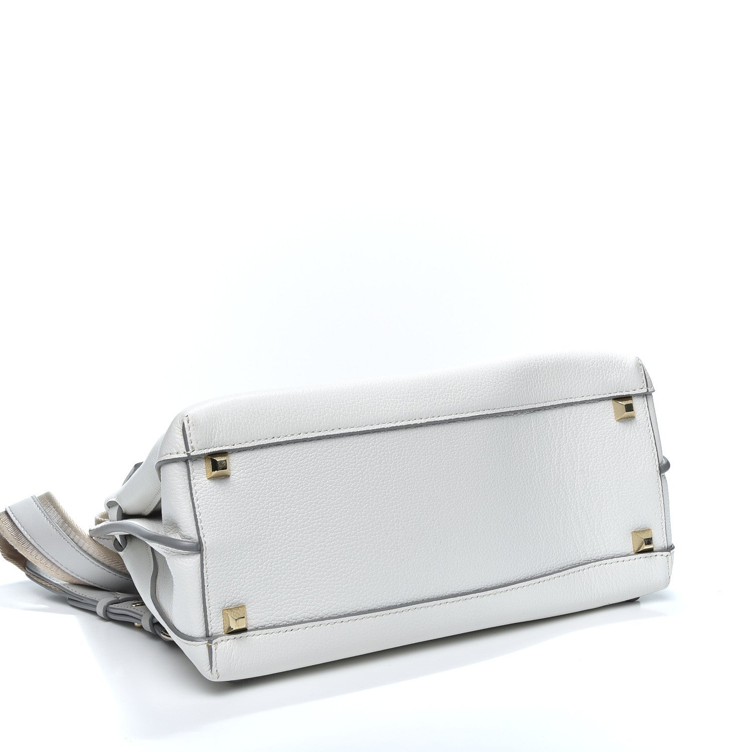 MCM Grained Calfskin Medium Milla Convertible Backpack White Flake 3 of 10