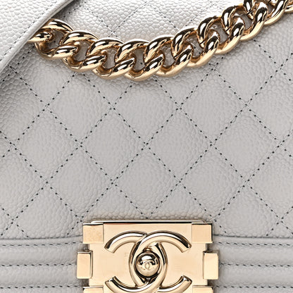 Chanel Caviar Quilted Small Boy Flap Light Grey 8 of 11