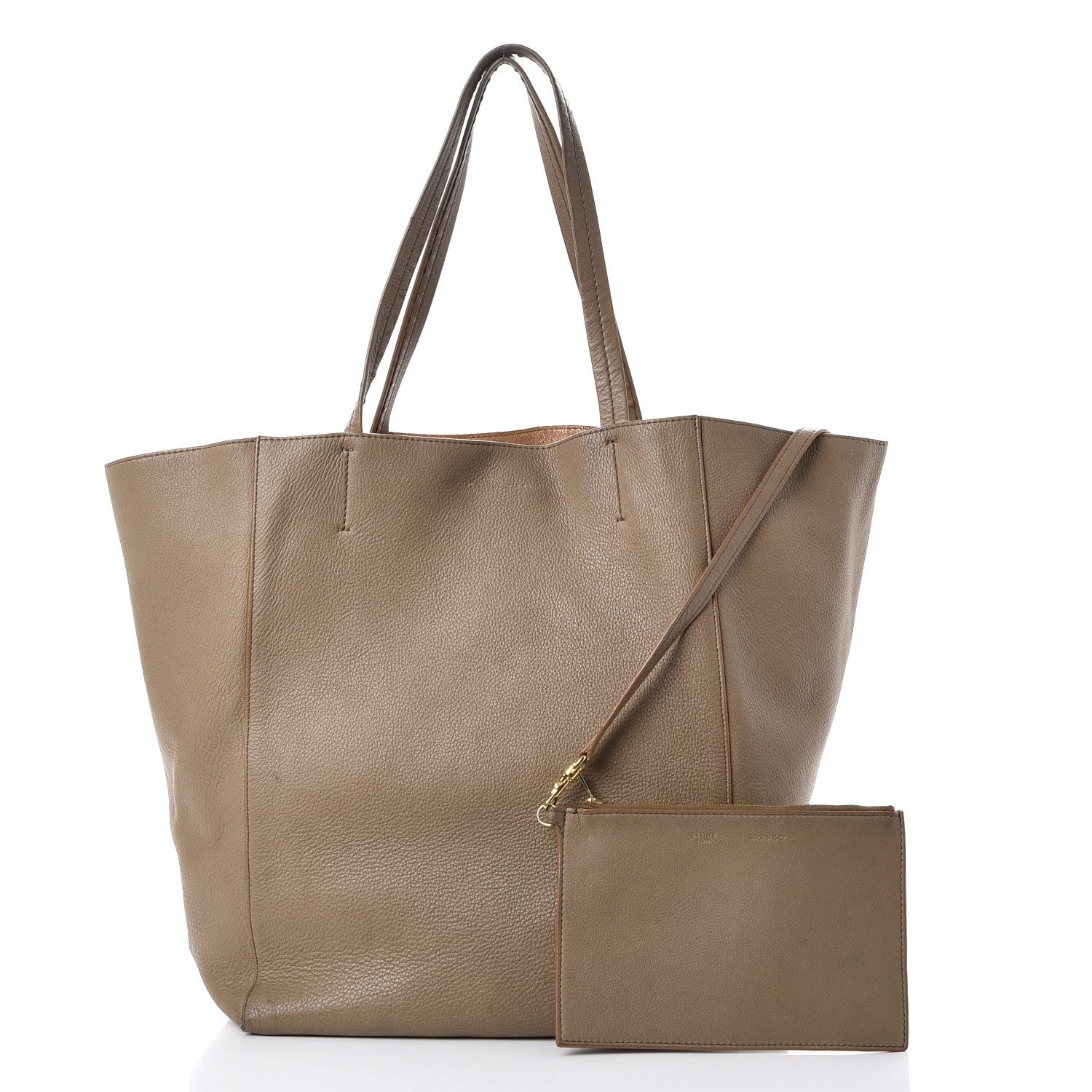 Celine Soft Grained Calfskin Medium Horizontal Cabas Phantom Light Khaki 3 of 23