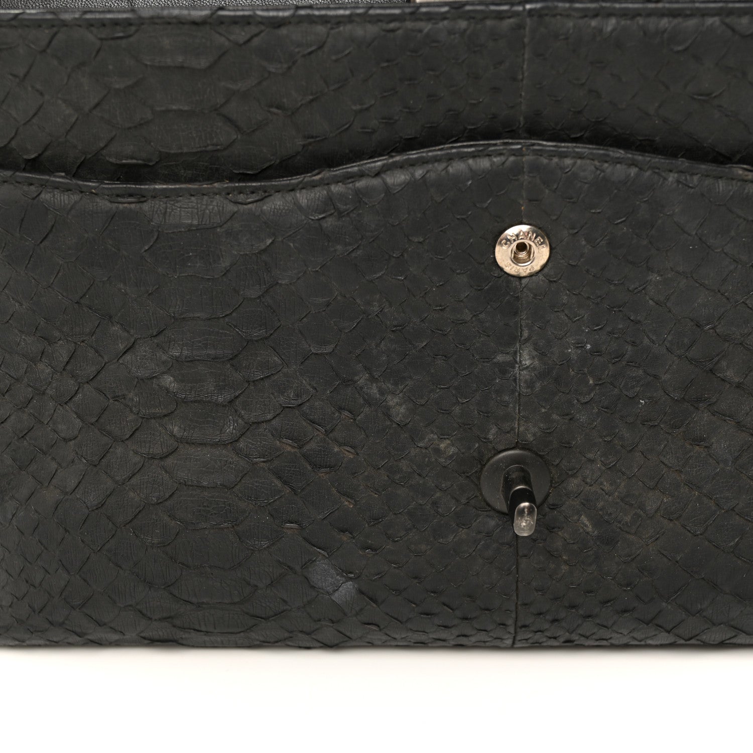 Chanel Snakeskin Jumbo Double Flap So Black 15 of 22
