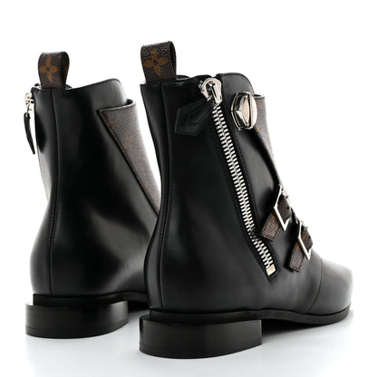 Louis Vuitton Calfskin Monogram Jumble Flat Ankle Boots 36.5 Black 4 of 10