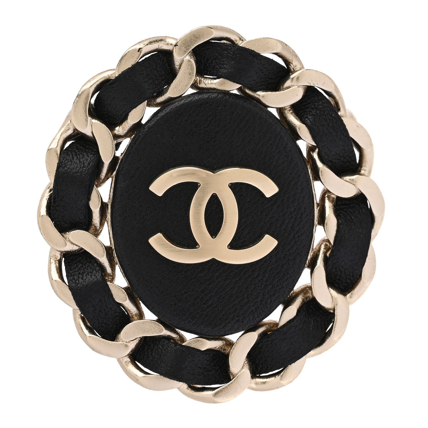 Chanel Lambskin Chain CC Brooch Black 1 of 5