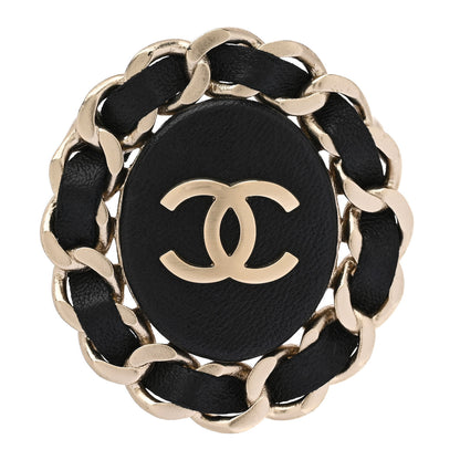 Chanel Lambskin Chain CC Brooch Black 1 of 5