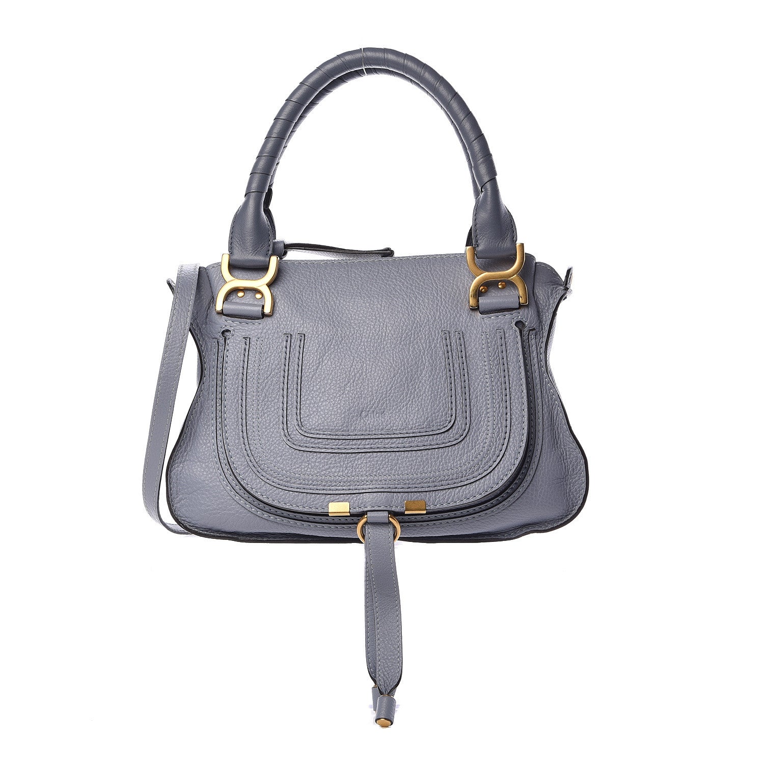Chloe Calfskin Small Marcie Satchel Washed Blue 1 of 12