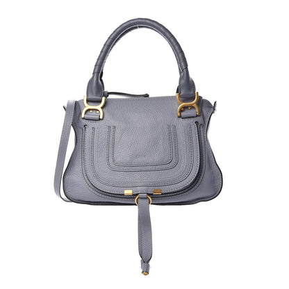 Chloe Calfskin Small Marcie Satchel Washed Blue 1 of 12
