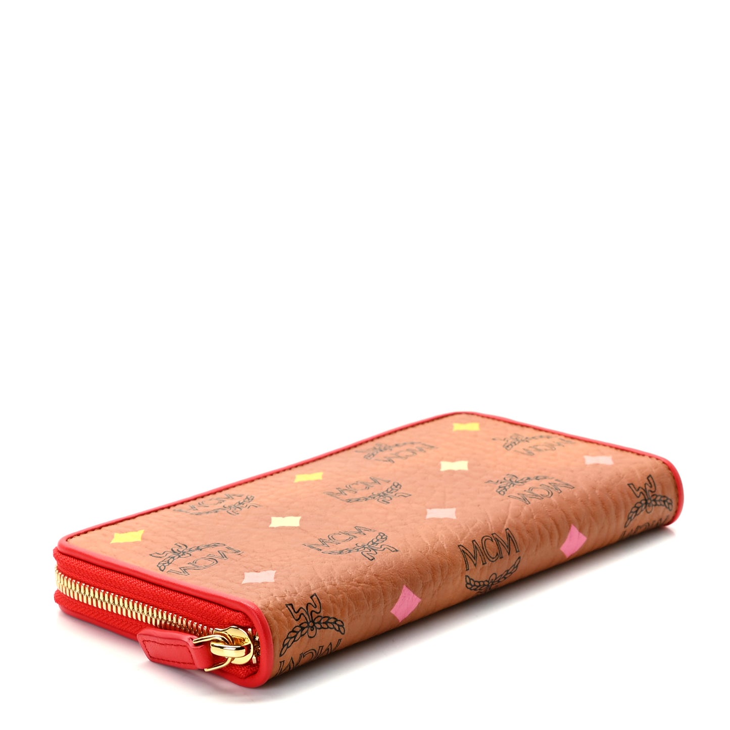 Skyoptic Visetos Zip Around Wallet Cognac Red