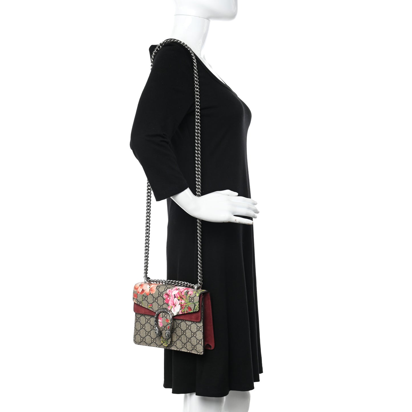 GG Supreme Monogram Blooms Mini Dionysus Shoulder Bag Beige Multicolor Dry Rose