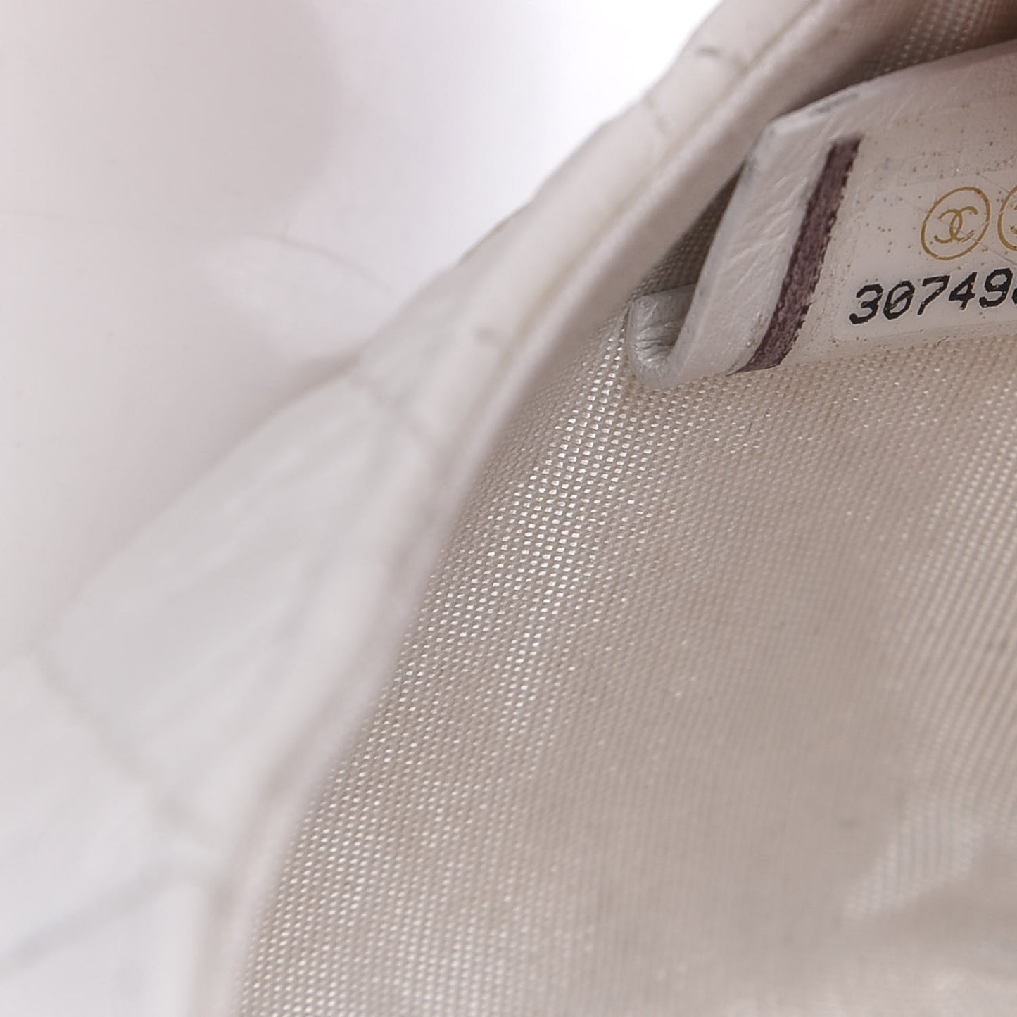 Shiny Aged Calfskin Quilted Waist Belt Bag White