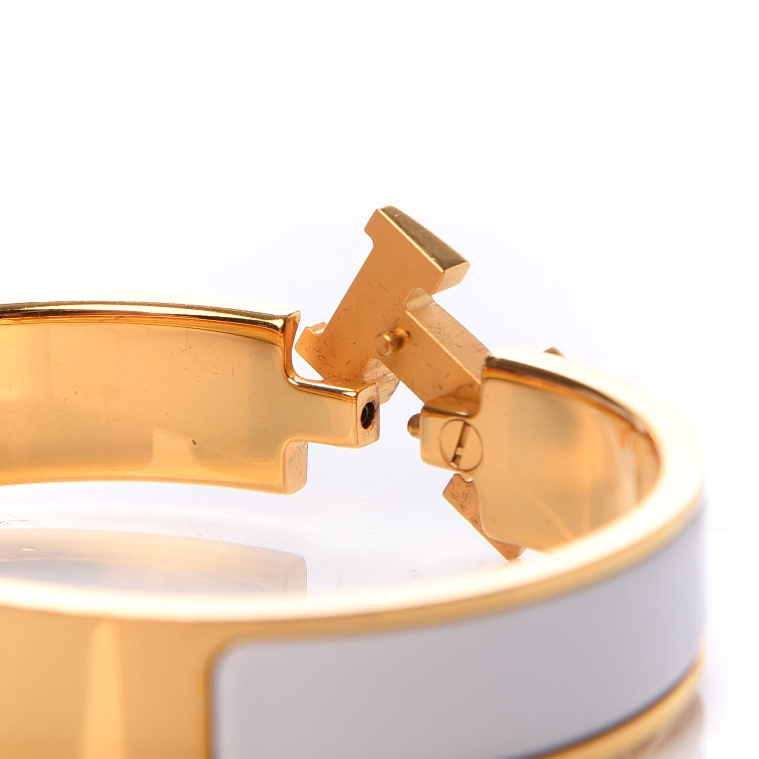 Hermes Enamel Narrow Clic Clac H Bracelet PM White 5 of 6