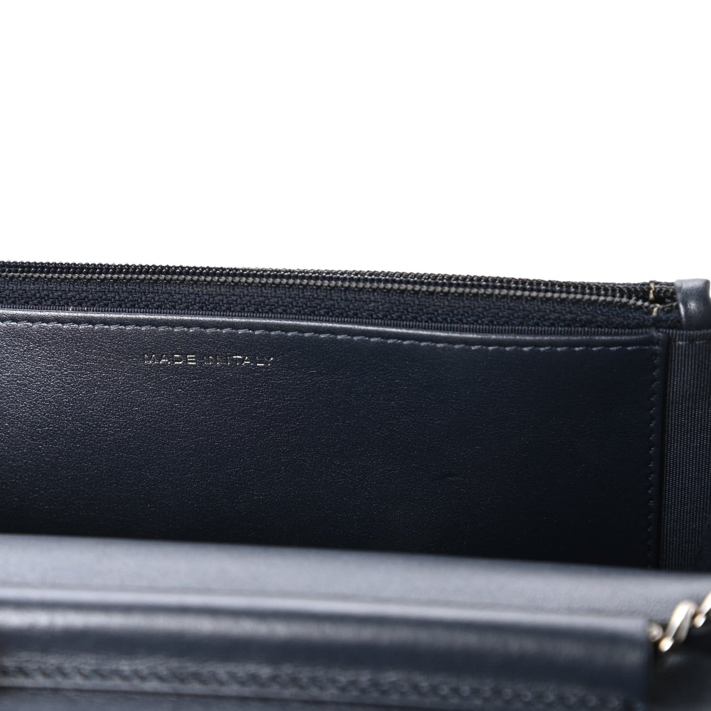 Goatskin Camellia Embossed Wallet On Chain WOC Blue