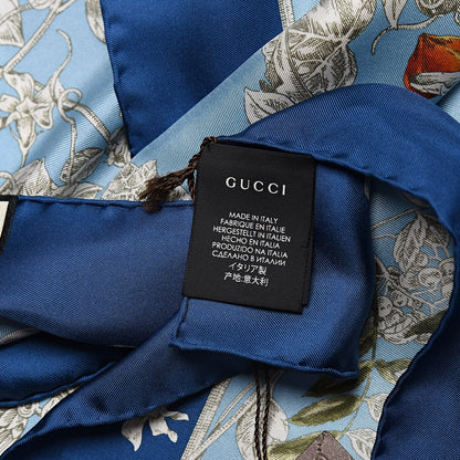 Gucci Silk Twill Wondergardenia Square Scarf Bluette 4 of 4